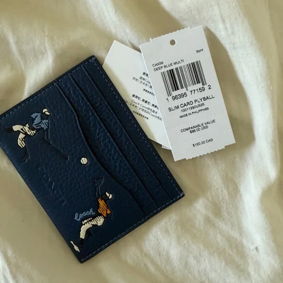 NWT Coach Blue Baseball Wallet - Picture 3 of 5